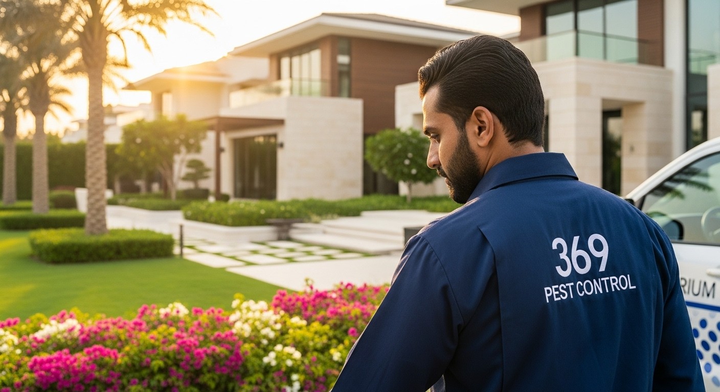 Technician inspecting a property for a preventive pest maintenance plan